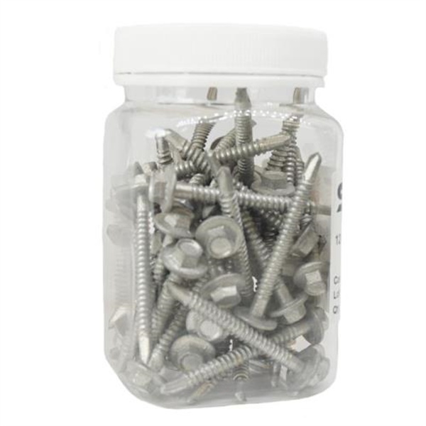 12G-14x30mm Hex Head Self Drilling Metal Screw - Galv. (Jar) /50