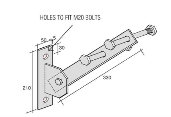 BS145 Pole Brace Bracket Stainless Steel (SBK57/S)