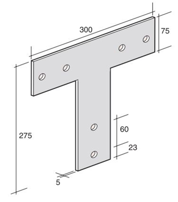 BS38 Stainless Steel T Bracket (SBK28/S)