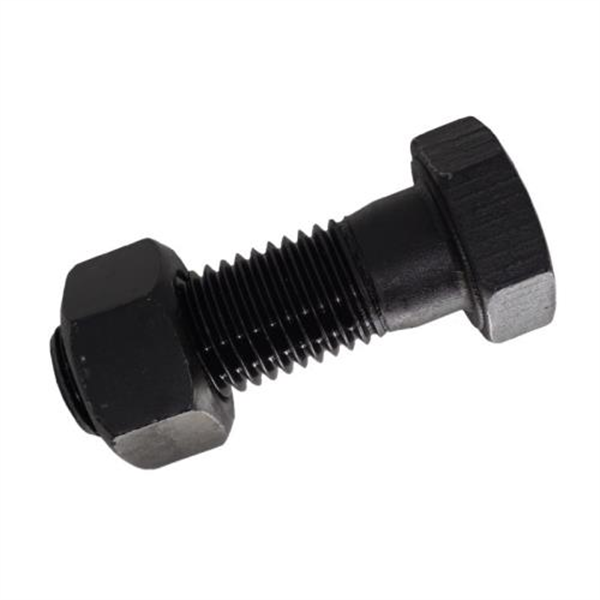 1"X10" UNC Grade 8 Hex Head Bolt & Nut - Black