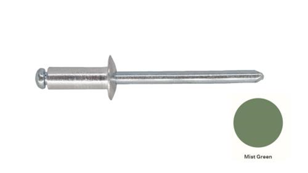 6-5 Pan Head Aluminium & Steel Rivet - MIST GREEN