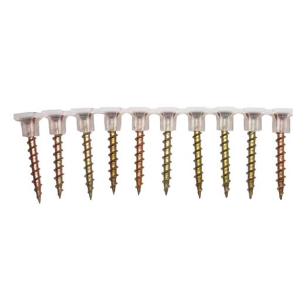 6G x 25 Drywall (Gib) Collated Screw Phillips Drive (Coarse) - Yellow Zinc - Pack 1000