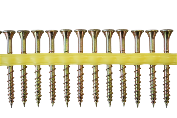 10G x 45 Collated Flooring Screw Square Drive (Coarse) - Yellow Zinc - Pack 2000