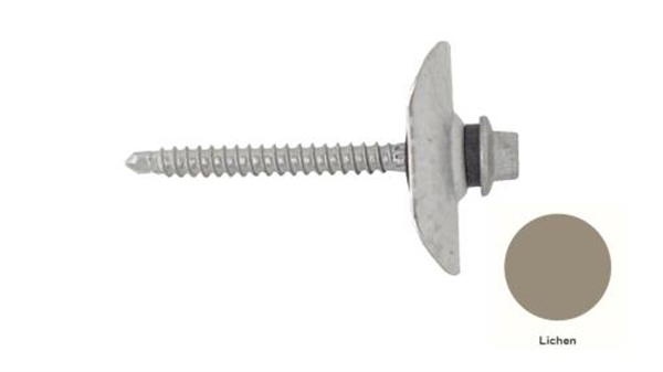 13GX65mm Self Drilling Universal Screw Assembled With Trmdek Profile Washer +35mm EPDM- LICHEN