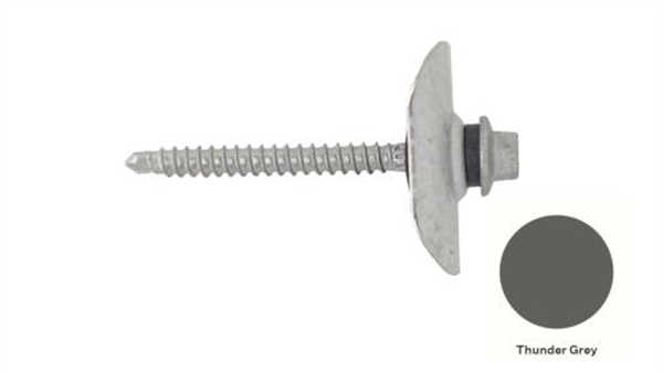 13GX65mm Self Drilling Universal Screw Assembled With Trmdek Profile Washer +35mm EPDM- THUNDER GREY