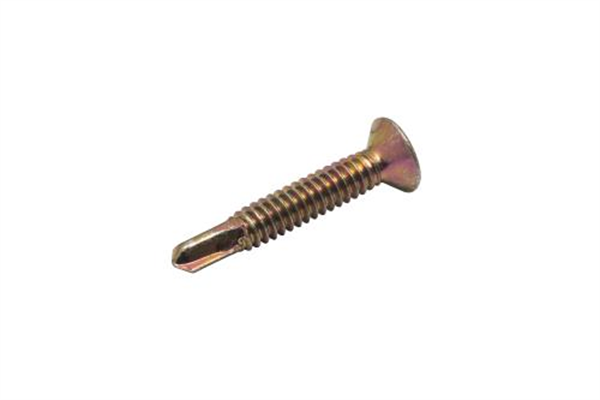 10G-24x30mm Countersunk Self Drilling Metal Screw - Yellow Zinc