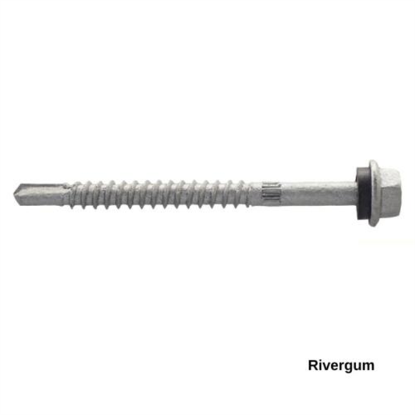 14G-10x75mm Hex Head Self Drilling Metal Screw - Galv + Seal-RIVERGUM