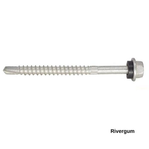 14G-10x80mm Hex Head Self Drilling Metal Screw - Galv + Seal - RIVER GUM