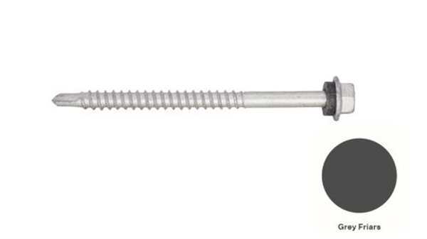 14G-10x90mm Hex Head Self Drilling Metal Screw - Galv + Seal-GREYFRIARS