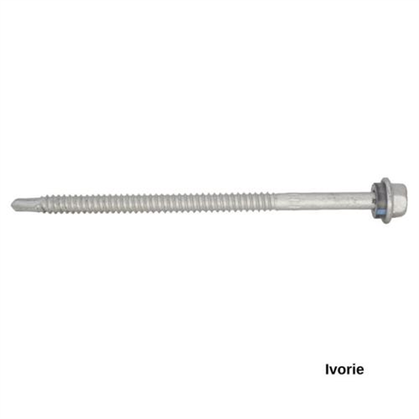 14G-14x115mm Hex Head Self Drilling Metal Screw - Galv + Seal-IVORIE MAXX