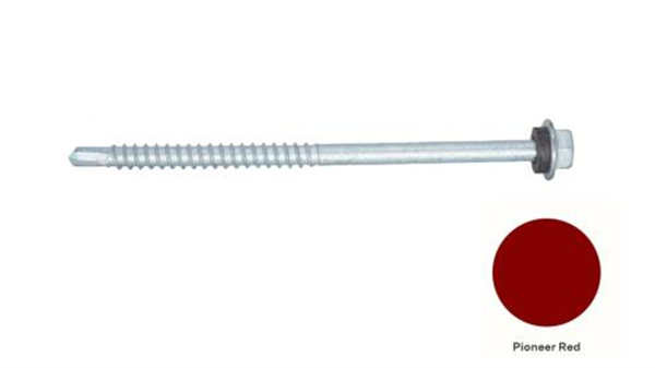 14G-14x115mm Hex Head Self Drilling Metal Screw - Galv + Seal-PIONEER RED