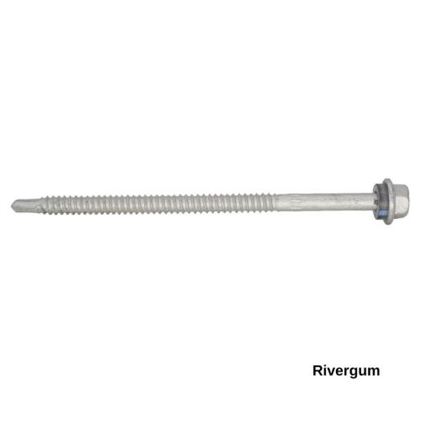 14G-14x115mm Hex Head Self Drilling Metal Screw - Galv + Seal-RIVERGUM