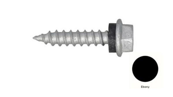 10G-12x25mm Hex Head Self Drilling Timber Screw - Galv + Seal-EBONY