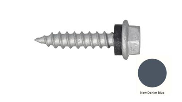 10G-12x25mm Hex Head Self Drilling Timber Screw - Galv + Seal-NEW DENIM BLUE