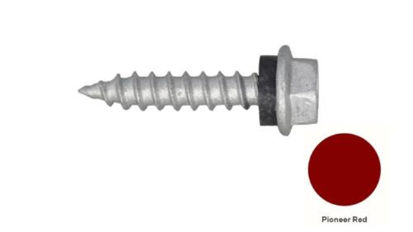 10G-12x25mm Hex Head Self Drilling Timber Screw - Galv + Seal-PIONEER RED