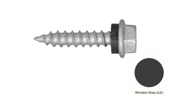 10G-12x25mm Hex Head Self Drilling Timber Screw - Galv + Seal-WINDSOR GREY