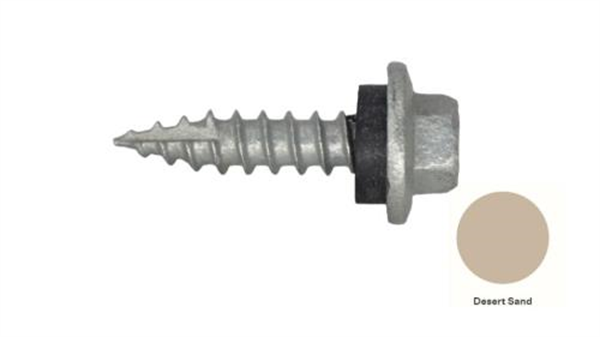 12G-11x25mm Hex Head Self Drilling Timber Screw - Galv + Seal-DESERT SAND