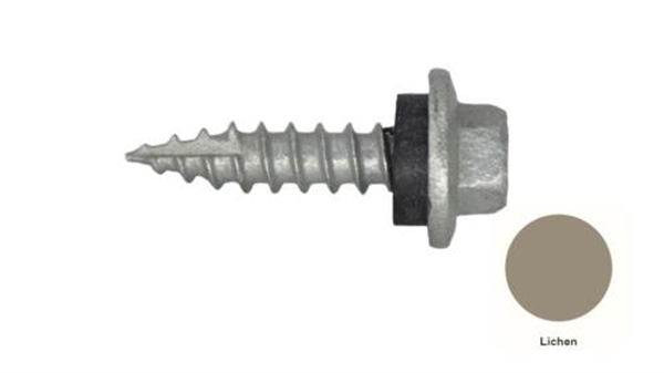 12G-11x25mm Hex Head Self Drilling Timber Screw - Galv + Seal-LICHEN