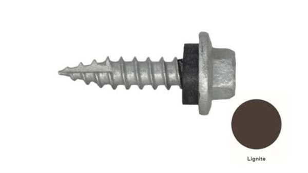 12G-11x25mm Hex Head Self Drilling Timber Screw - Galv + Seal-LIGNITE