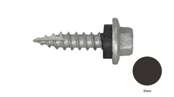 12G-11x25mm Hex Head Self Drilling Timber Screw - Galv + Seal-SLATE