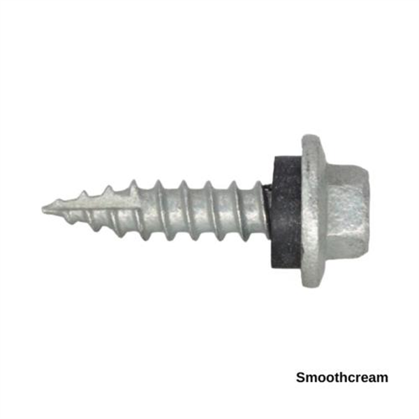 12G-11x25mm Hex Head Self Drilling Timber Screw - Galv + Seal-SMOOTH CREAM