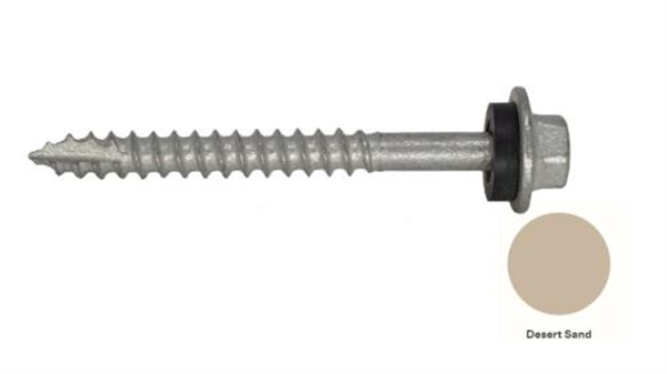 12G-11x55mm Hex Head Self Drilling Timber Screw - Galv + Seal - DESERT SAND