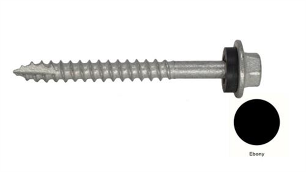 12G-11x55mm Hex Head Self Drilling Timber Screw - Galv + Seal - EBONY