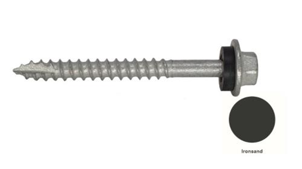 12G-11x55mm Hex Head Self Drilling Timber Screw - Galv + Seal - IRONSAND