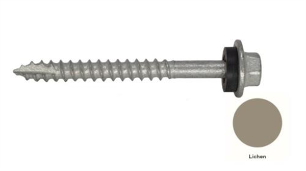 12G-11x55mm Hex Head Self Drilling Timber Screw - Galv + Seal - LICHEN