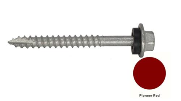 12G-11x55mm Hex Head Self Drilling Timber Screw - Galv + Seal - PIONEER RED