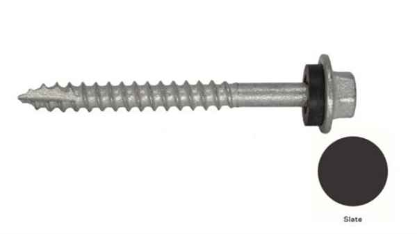 12G-11x55mm Hex Head Self Drilling Timber Screw - Galv + Seal - SLATE