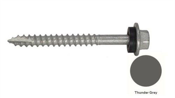 12G-11x55mm Hex Head Self Drilling Timber Screw - Galv + Seal -THUNDER GREY