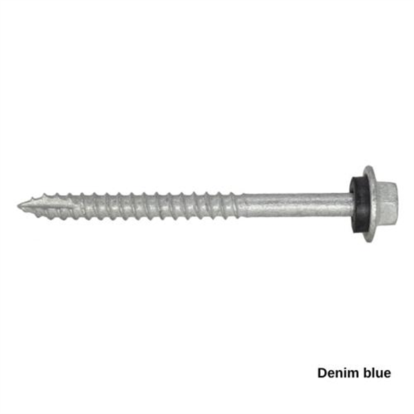 12G-11x65mm Hex Head Self Drilling Timber Screw - Galv + Seal - DENIM BLUE