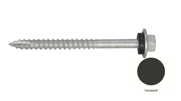 12G-11x65mm Hex Head Self Drilling Timber Screw - Galv + Seal - IRONSAND