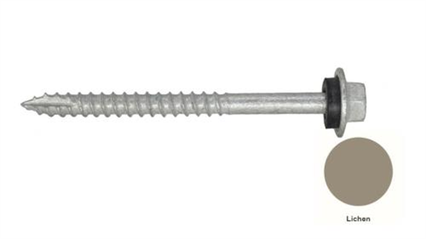 12G-11x65mm Hex Head Self Drilling Timber Screw - Galv + Seal - LICHEN