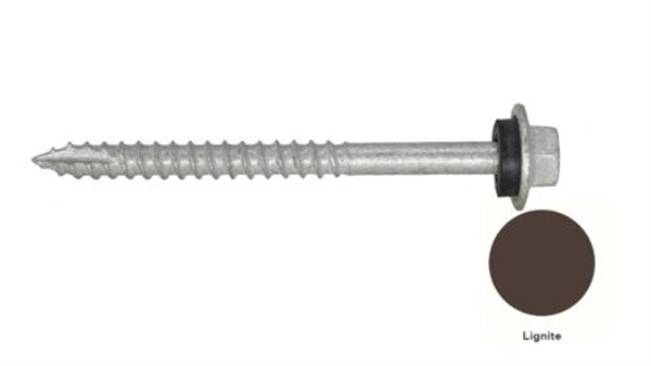 12G-11x65mm Hex Head Self Drilling Timber Screw - Galv + Seal - LIGNITE