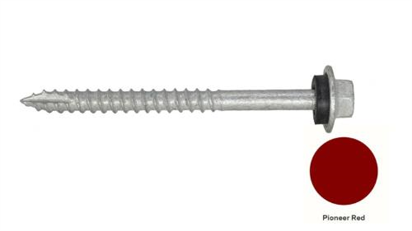 12G-11x65mm Hex Head Self Drilling Timber Screw - Galv + Seal - PIONEER RED