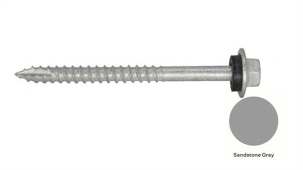 12G-11x65mm Hex Head Self Drilling Timber Screw - Galv + Seal - SANDSTONE GREY