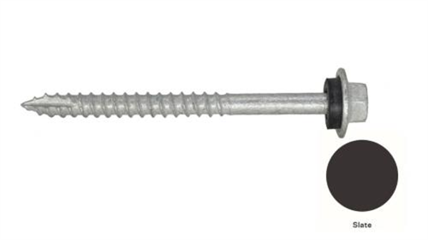 12G-11x65mm Hex Head Self Drilling Timber Screw - Galv + Seal - SLATE