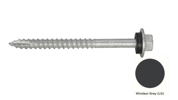 12G-11x65mm Hex Head Self Drilling Timber Screw - Galv + Seal - WINDSOR GREY