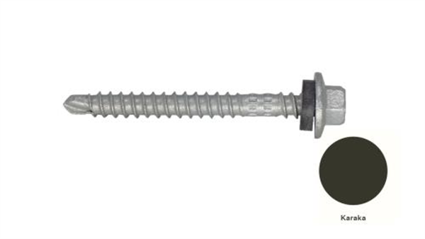 13G-11x55mm Hex Head Top Grip Self Drilling Universal(Timber/Metal) Screw - Galv + Seal-KARAKA