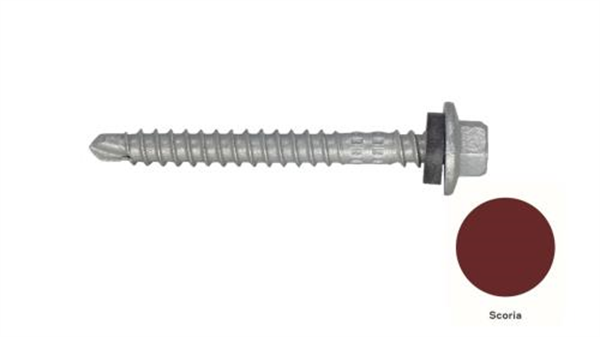 13G-11x55mm Hex Head Top Grip Self Drilling Universal(Timber/Metal) Screw - Galv + Seal-SCORIA