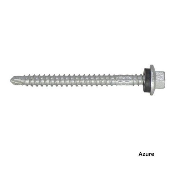 13G-11x65mm Hex Head Top Grip Self Drilling Universal(Timber/Metal) Screw - Galv + Seal-AZURE