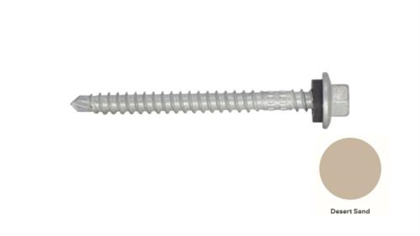 13G-11x65mm Hex Head Top Grip Self Drilling Universal(Timber/Metal) Screw - Galv + Seal-DESERT SAND