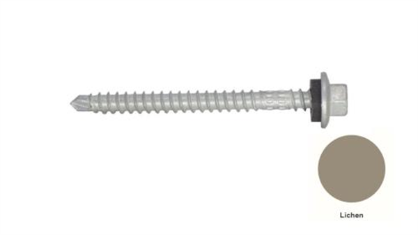 13G-11x65mm Hex Head Top Grip Self Drilling Universal(Timber/Metal) Screw - Galv + Seal-LICHEN