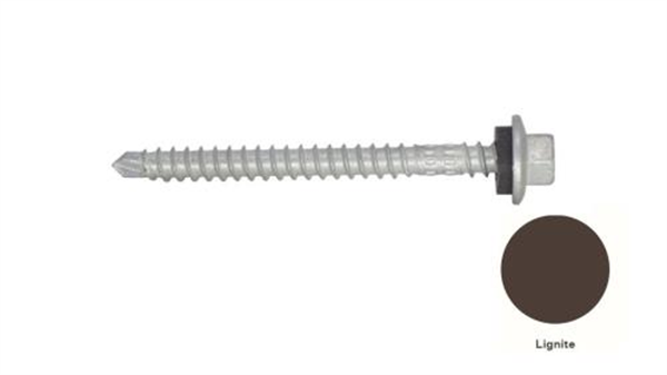 13G-11x65mm Hex Head Top Grip Self Drilling Universal(Timber/Metal) Screw - Galv + Seal-LIGNITE