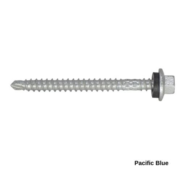 13G-11x65mm Hex Head Top Grip Self Drilling Universal(Timber/Metal) Screw - Galv + Seal-PACIFIC BLUE