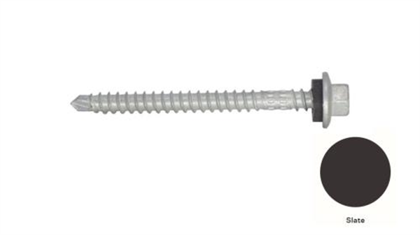 13G-11x65mm Hex Head Top Grip Self Drilling Universal(Timber/Metal) Screw - Galv + Seal-SLATE