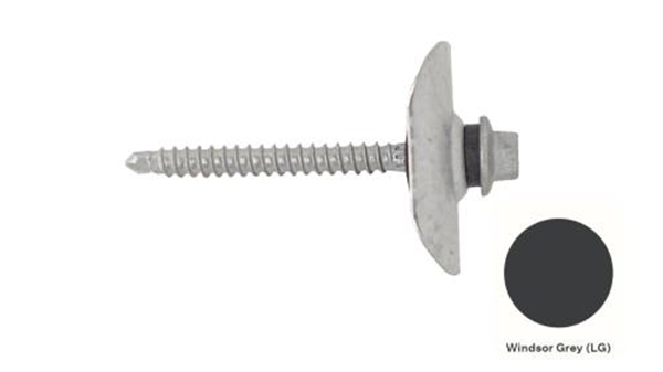 13GX65mm Self Drilling Universal Screw Assembled With Trmdek Profile Washer +35mm EPDM- WINDSOR GREY