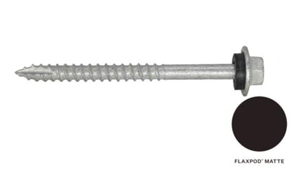 12G-11x65mm Hex Head Self Drilling Timber Screw - Galv + Seal - FLAXPOD MATTE